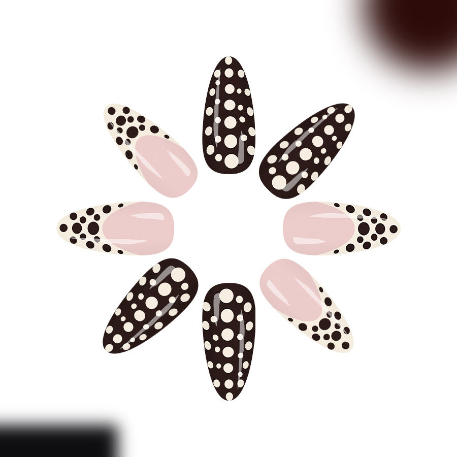European & American Style Water Drop Nail Art Kit - Glossy Finish, Mid-Length Teardrop Design