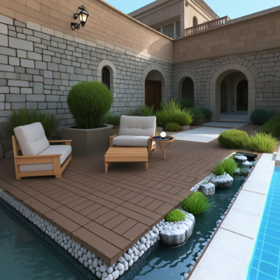 Interlocking Deck Tiles 44 Pack Waterproof Outdoor Patio Flooring 12x12 Square