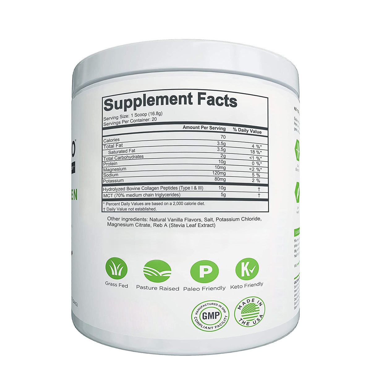 Vanilla Collagen Powder - Hydrolyzed, 336g