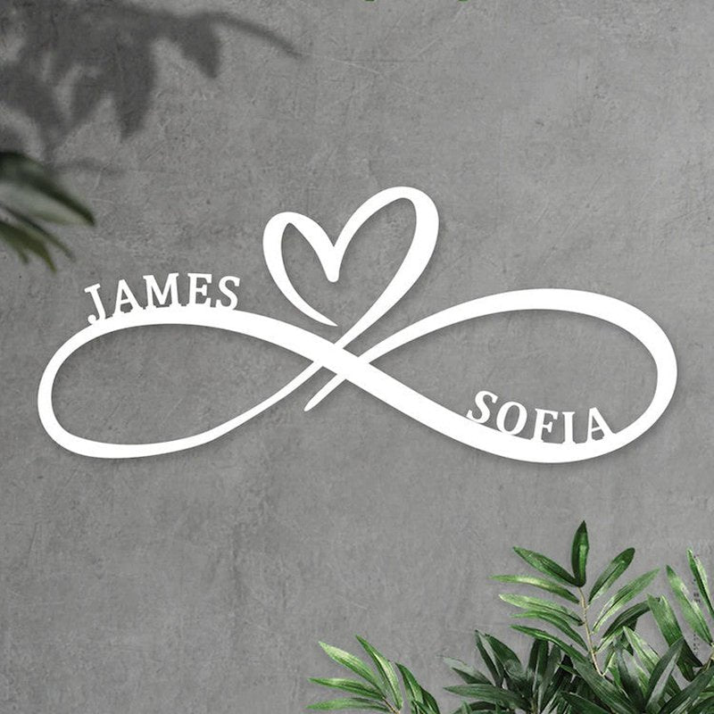 Personalized Infinite Love Symbol Wedding Sign Home Decor