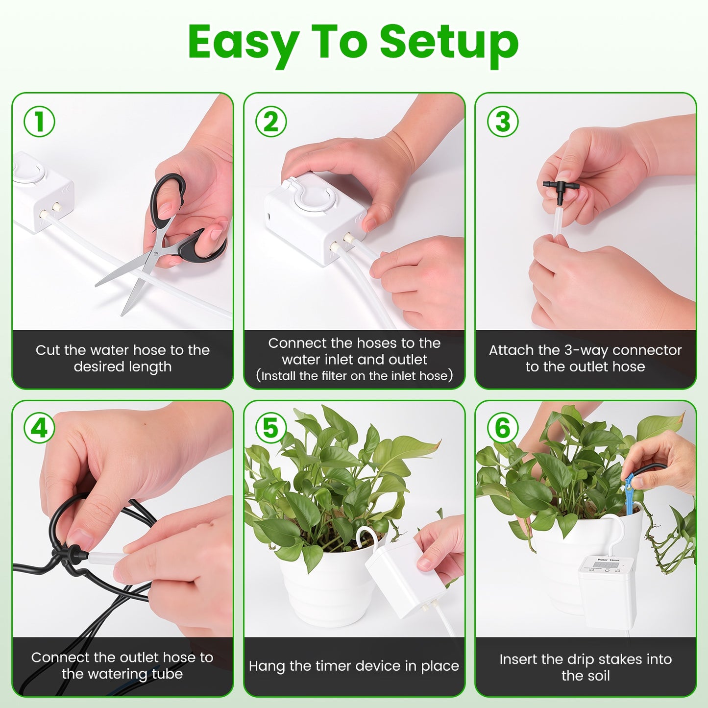 Automatic Plant Watering System with LCD Display Rechargeable Drip Irrigation for Indoor Plants