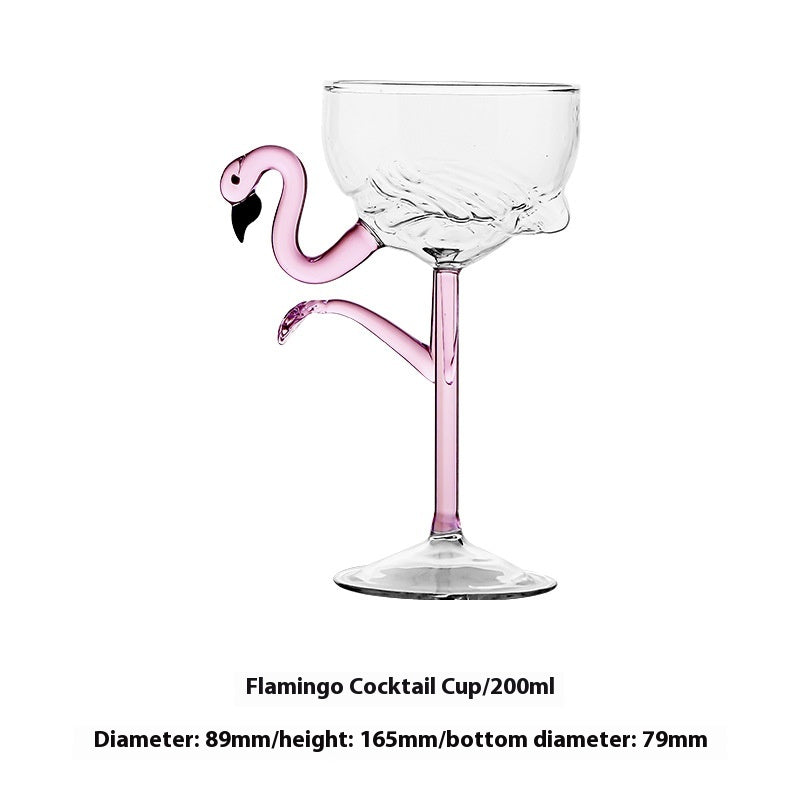 Creative Flamingo Cocktail Glass Set - Pink & Transparent Martini Stemware
