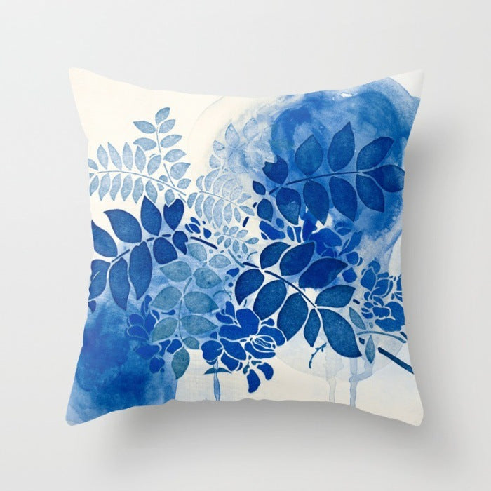 Simple Flower Pillow Cover 45x45cm Modern Cushion Case Polyester