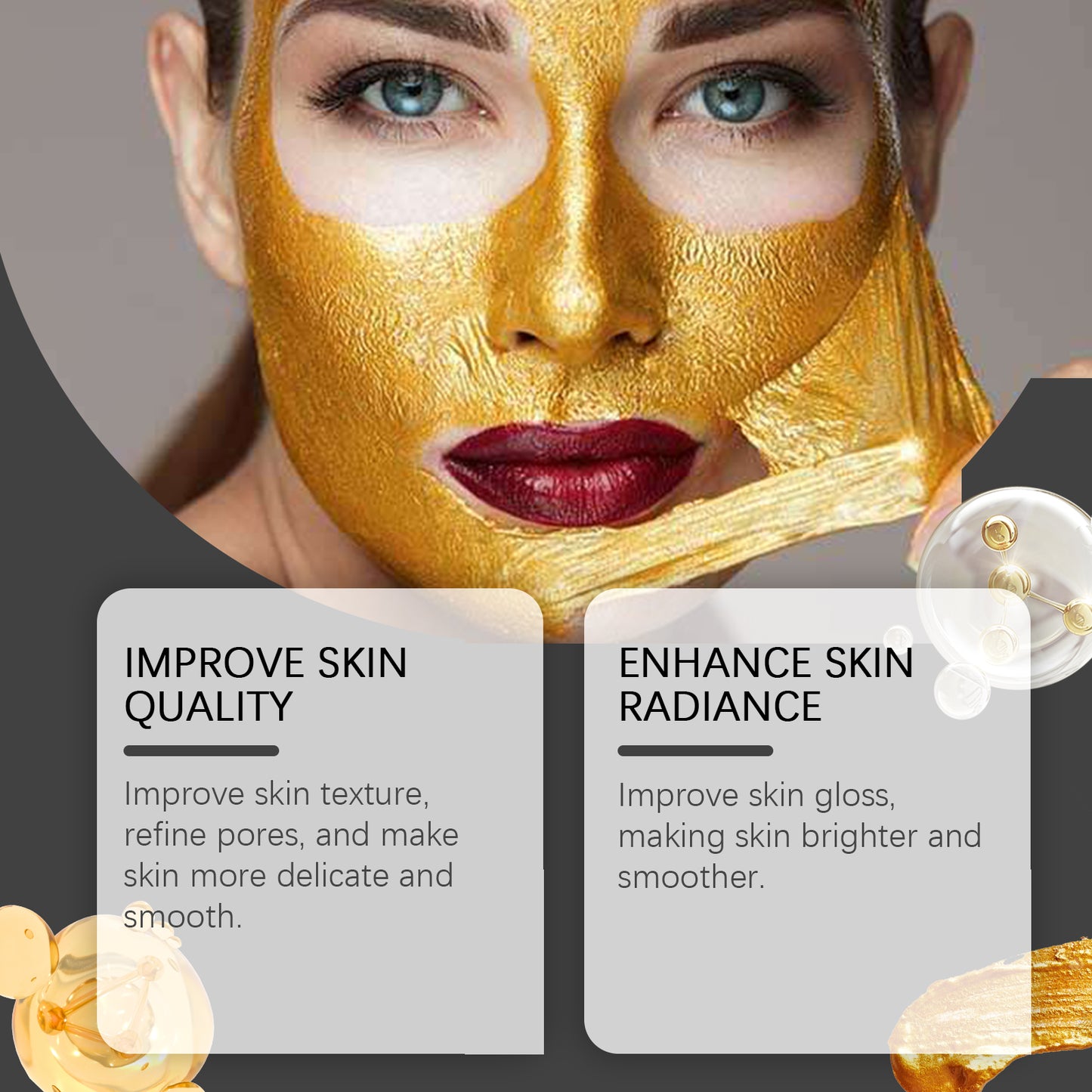 24K Gold Collagen Peel-Off Facial Mask - Deep Cleansing & Firming