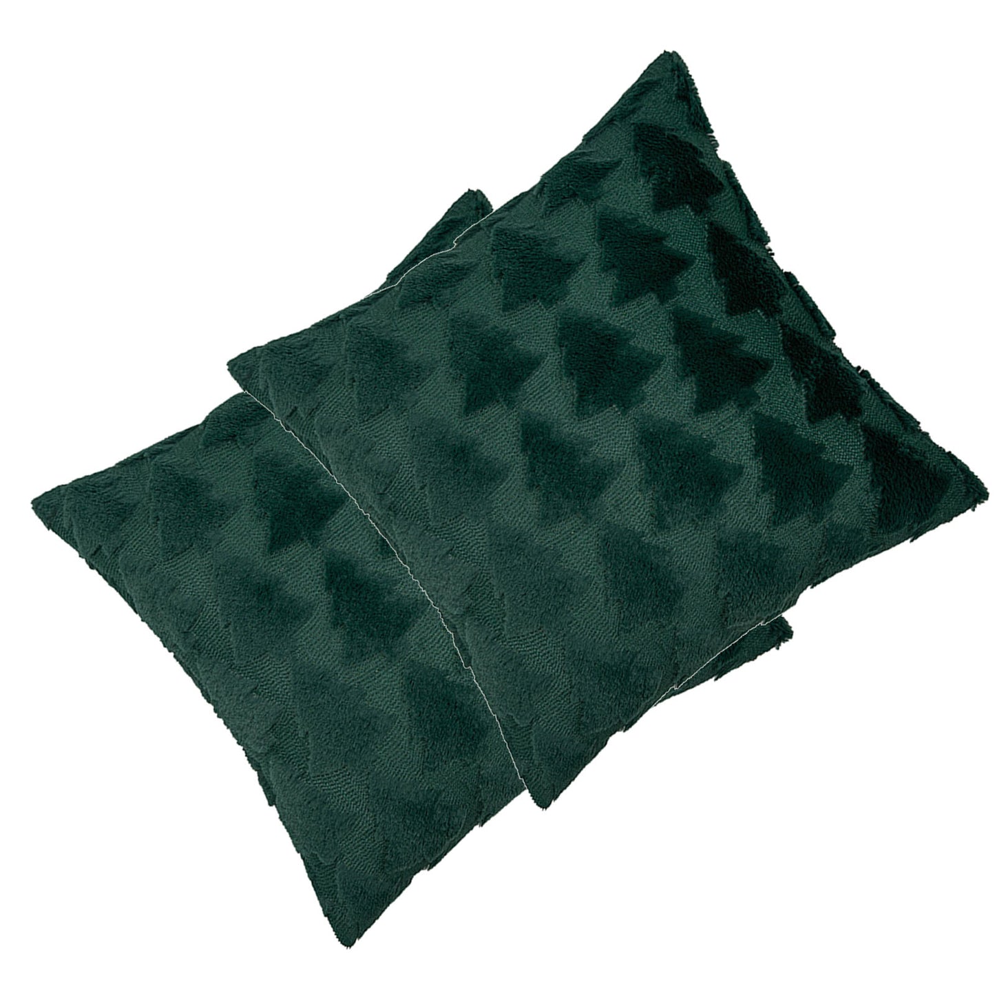 2pcs Xmas Tree Throw Pillow Covers Dark Green Decorative Soft