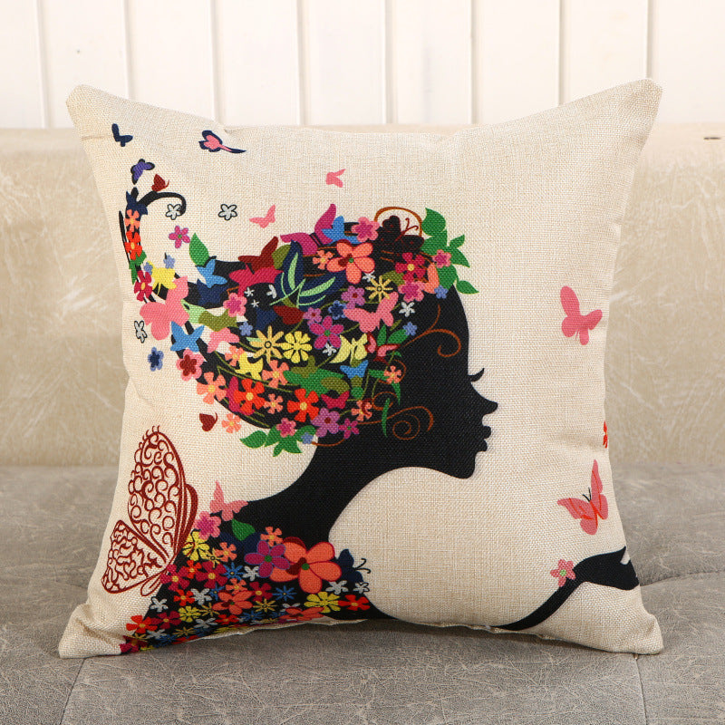 Decorative Cartoon Print Pillow Covers & Cushions for Sofa Bed Bedroom
