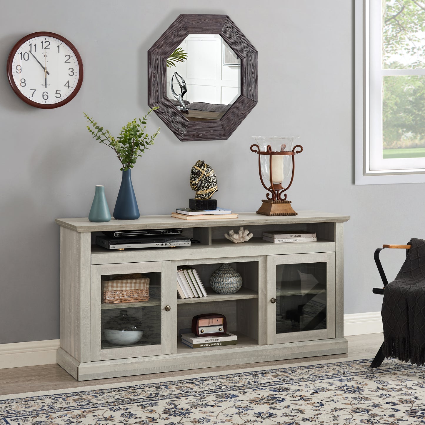 Contemporary TV Media Stand Modern Entertainment Console For Up To 65