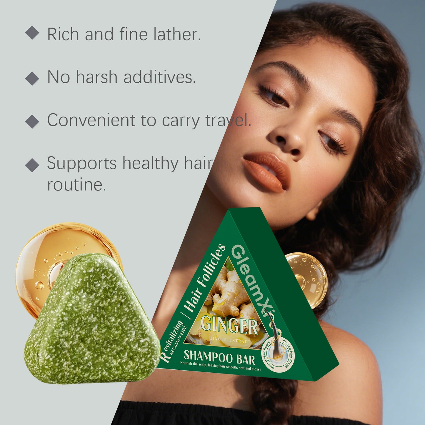 Ginger Nourishing Shampoo Bar 120g for Hair Care Natural Soap