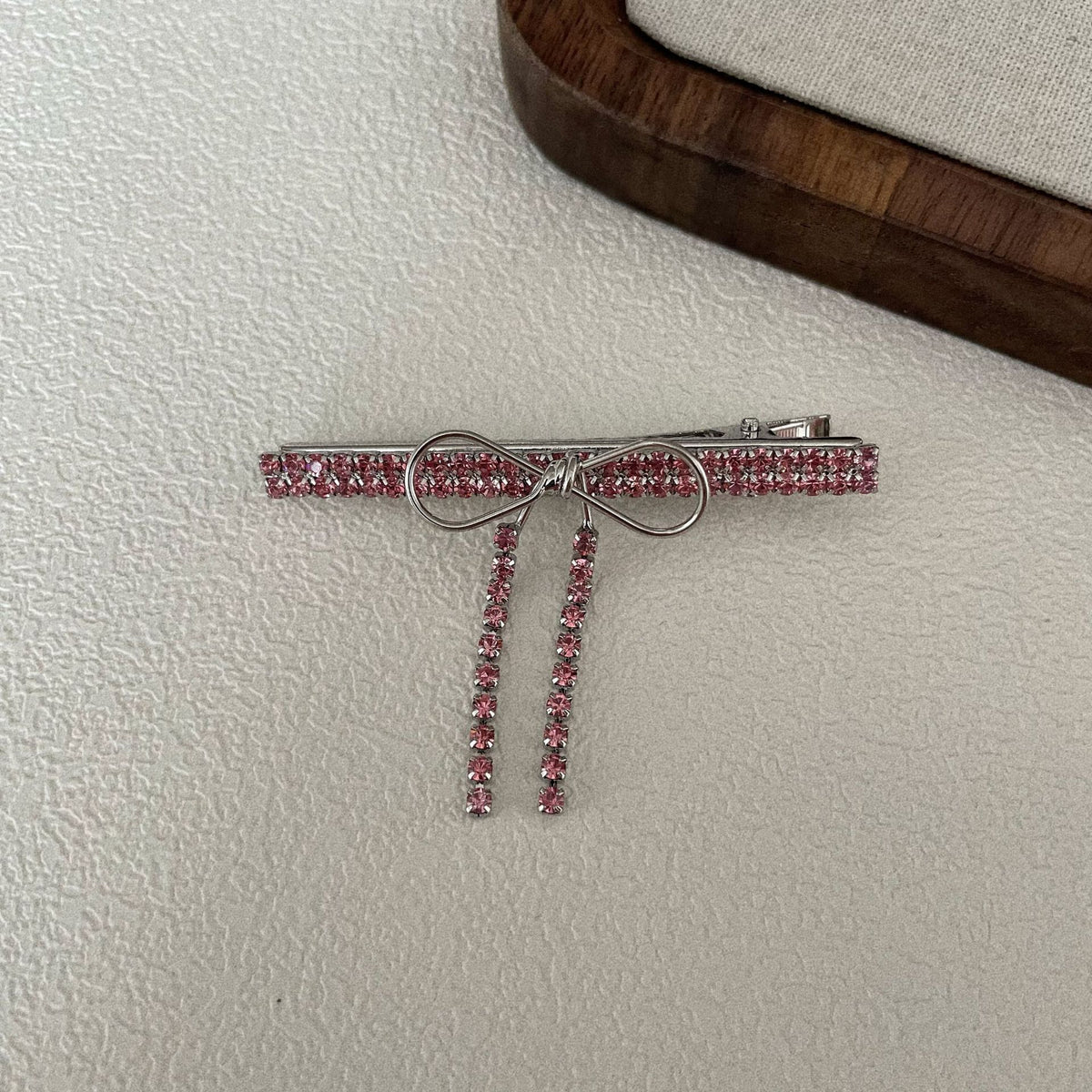Rhinestone Side Bobby Pin - Bow