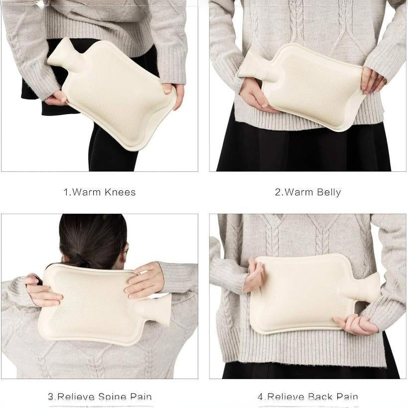 Water Bag Hand Warmer Rubber Hot Water Bottle 2L Multi-Color