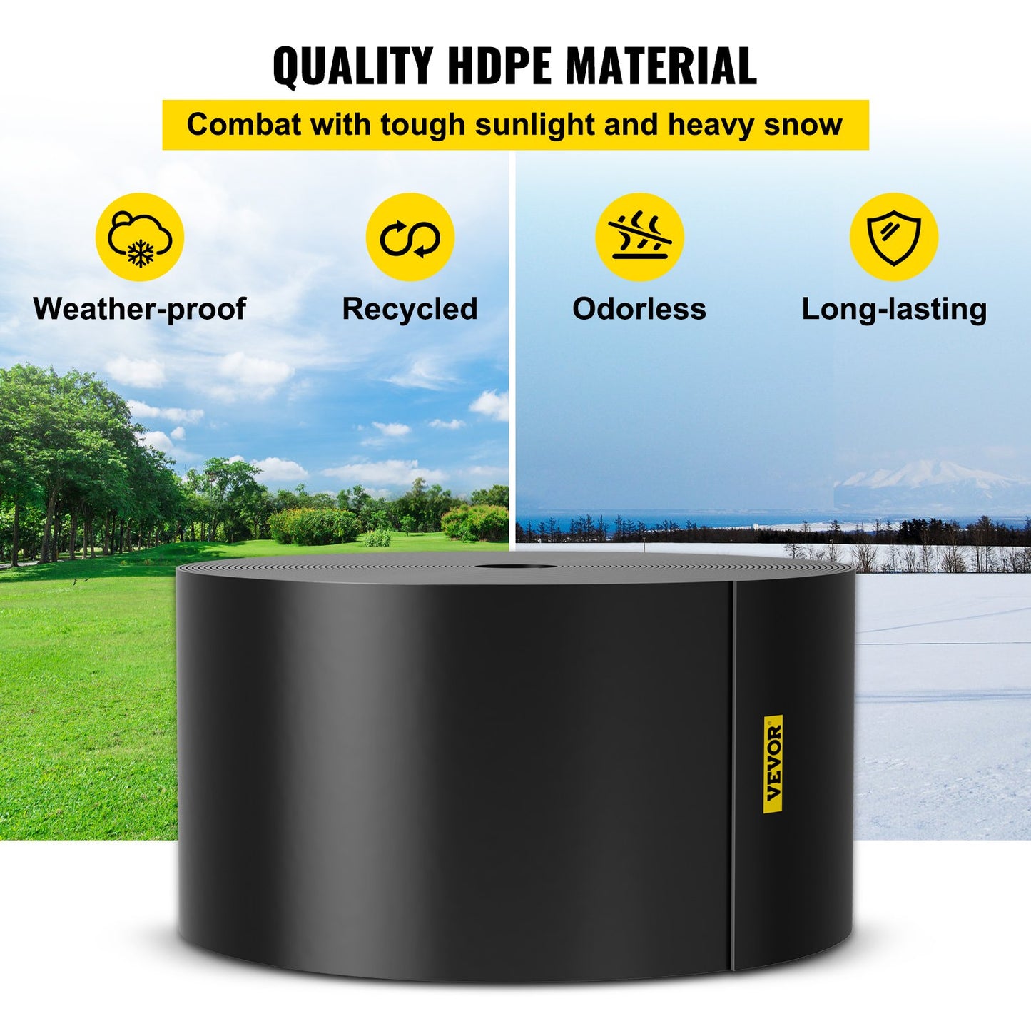 Garden Landscape Edging 10 Inch Black Recycled HDPE Flexible Border 60 Ft