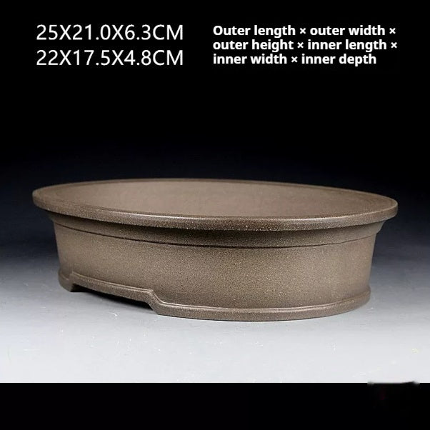 Purple Sand Bonsai Flower Pot - Rustic Floor-Standing Garden Planter 25x21x6.3CM