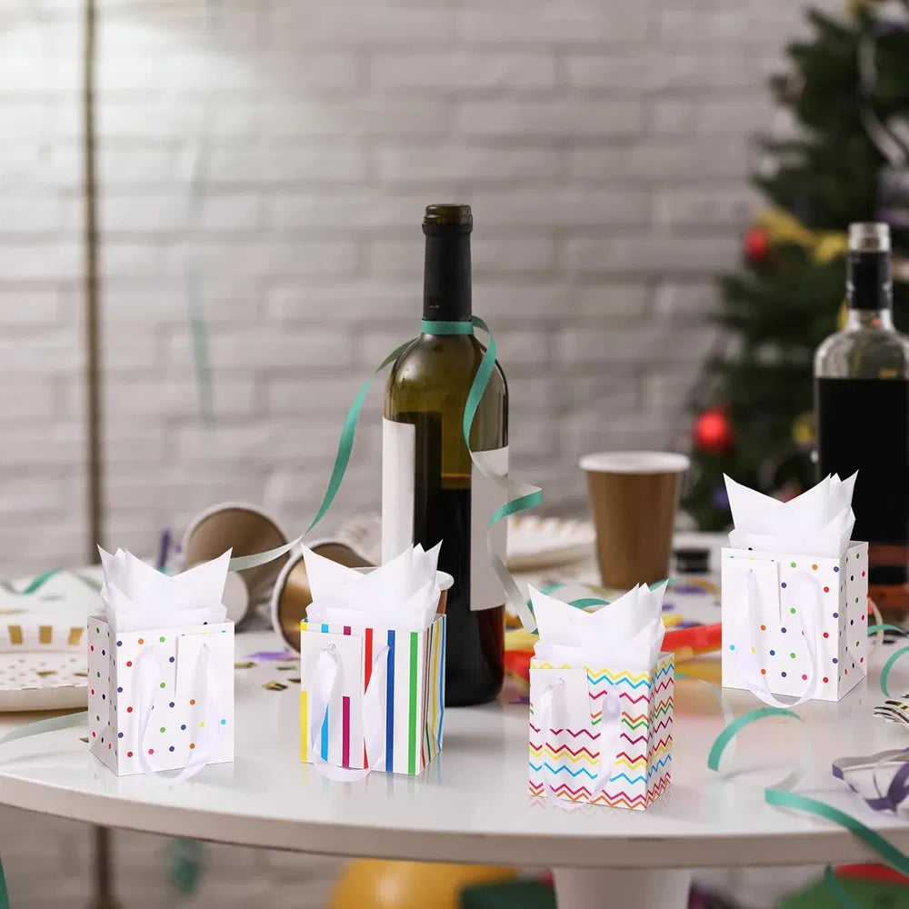 Mini Metallic Gift Bags - 12 Pcs with Handles for Parties