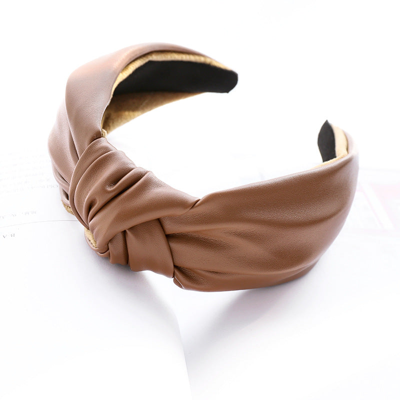 Leather Hair Clip Headband for Women
