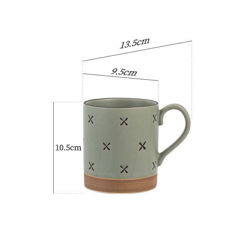 Large Capacity Hand-Painted Ceramic Mug for Office - Multiple Colors & 500ml
