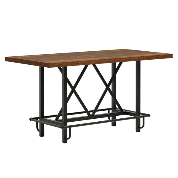 Spacious 6-Seater Dining Table - Modern Rustic Design