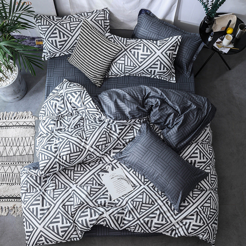 Luxurious 3-Piece Bedding Set with Duvet Cover and Pillowcases - Multiple Sizes
