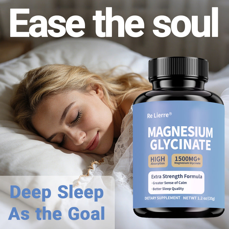 Magnesium Glycinate Capsules - 1500mg High Absorption Supplement - 60 Count