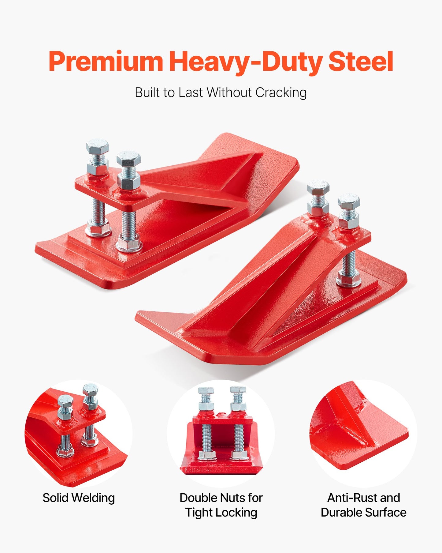 Heavy Duty Tractor Bucket Edge Protectors 2PCS - Red Steel Snow & Land Clearing Guard