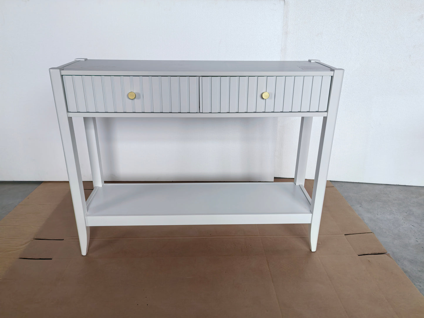 29.5" Tall Console Table with Drawers - White Accent Table