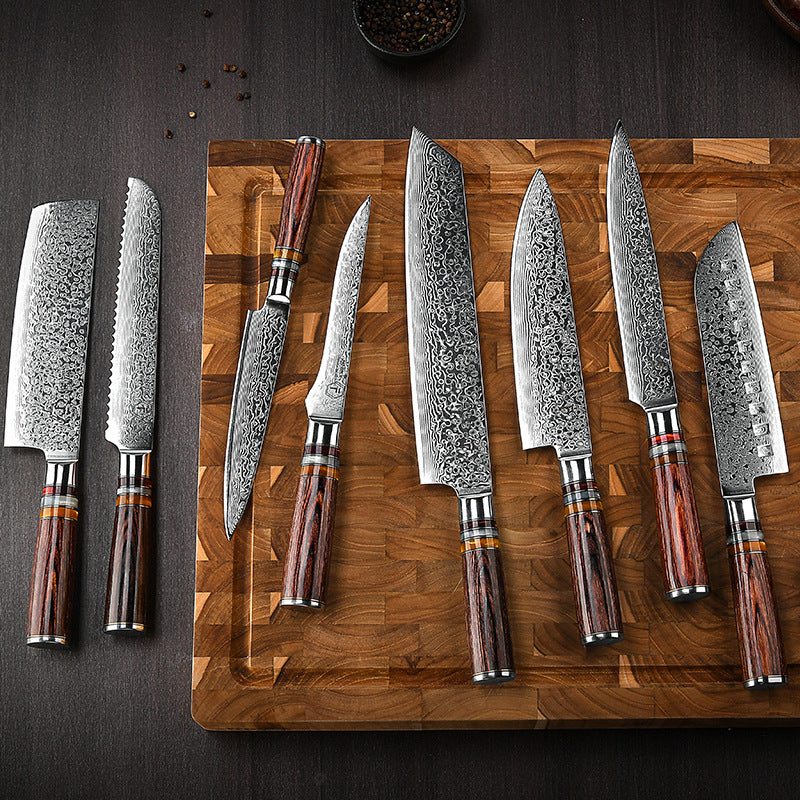 Chef Knife AUS10 Steel Core - Japanese Style, Damascus Layered Kitchen Knife