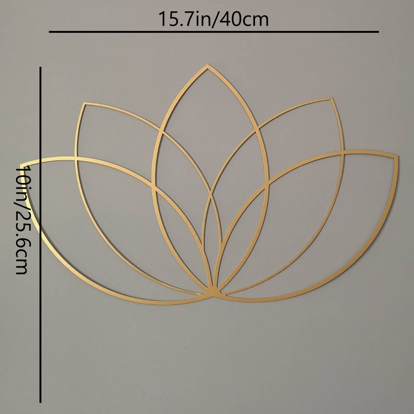 Gold Lotus Flower Wrought Iron Wall Art - Modern Zen Decor