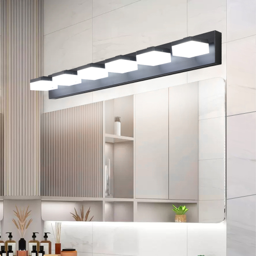 Modern Black LED Makeup Mirror Wall Light Fixture for Bathroom & Vanity