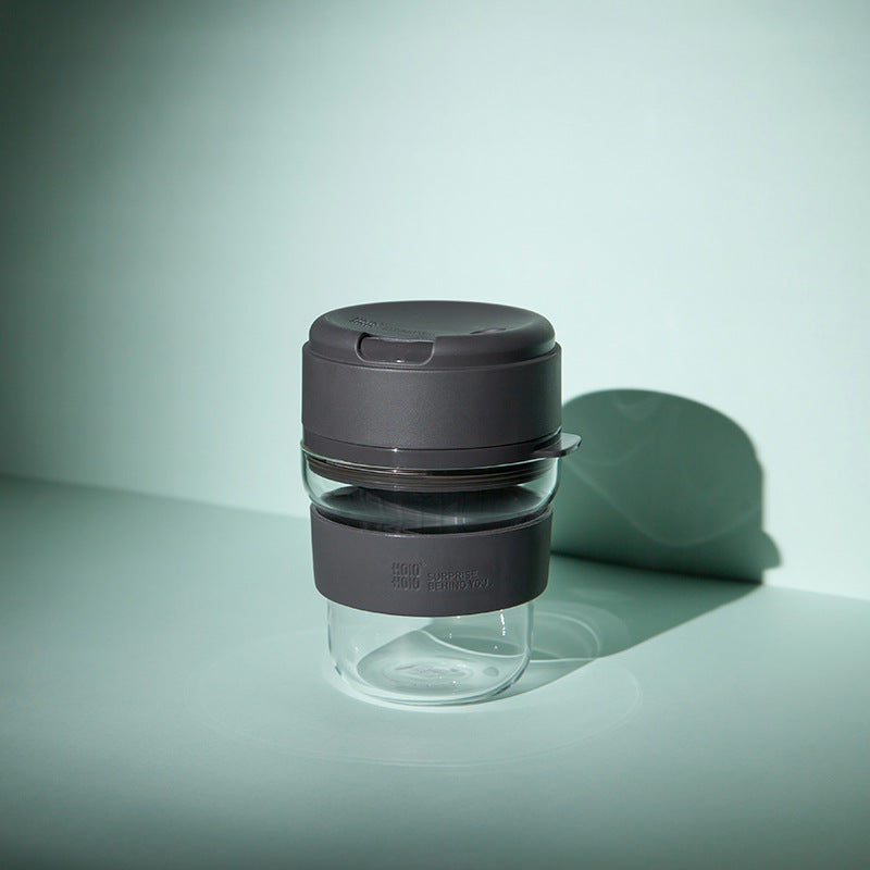 Portable Coffee Cup Set for Travel and Office - Heat-Resistant Glass & PP Material