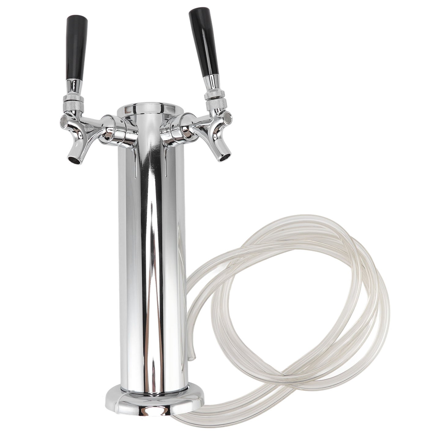 Draft Beer Kegerator Tower Stainless Steel Double Tap Faucet For Home