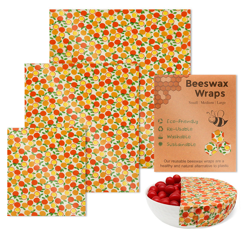 Beeswax Food Wraps Reusable Preservative Cloths Eco-Friendly Food Storage