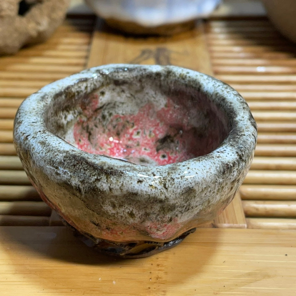 Ice Cracked Tea Cup Set - Small Japanese Style Pottery Drinkware with Variations