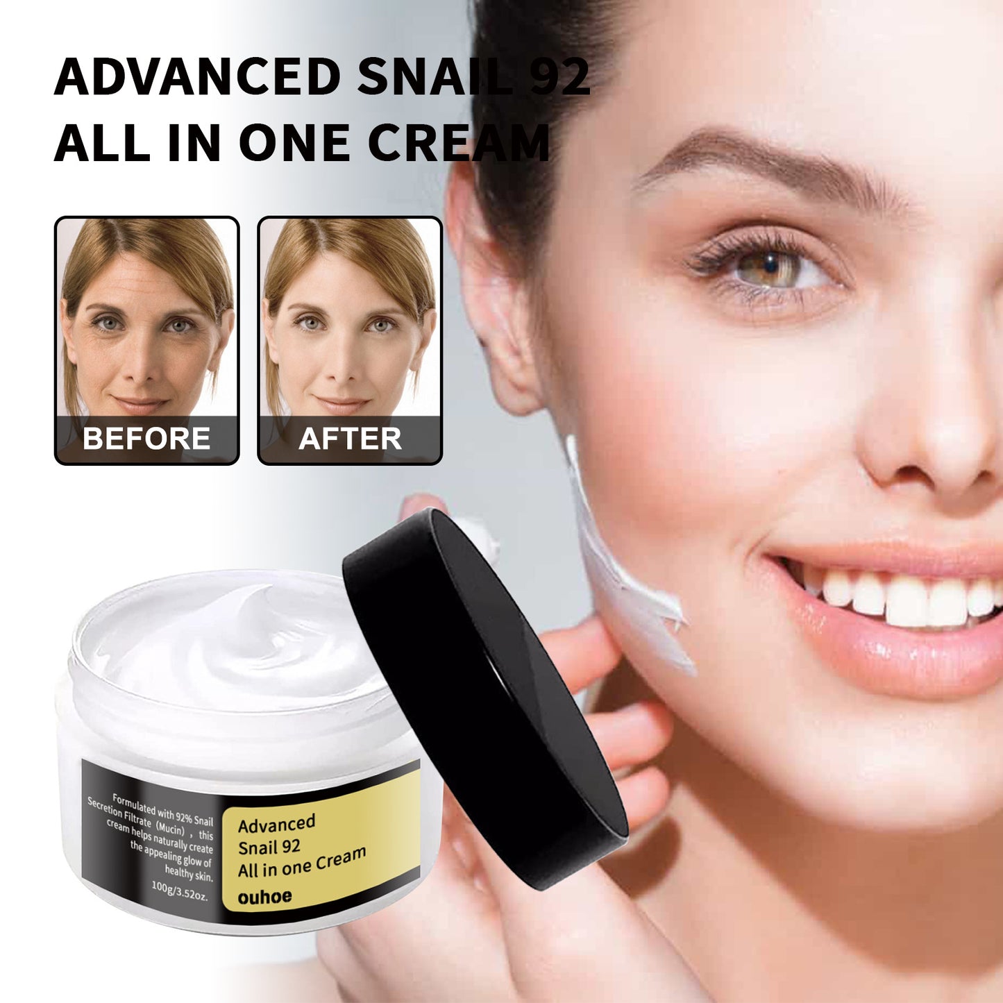 Snail Mucin Anti-Aging Face Cream - Firming Moisturizer for Wrinkles