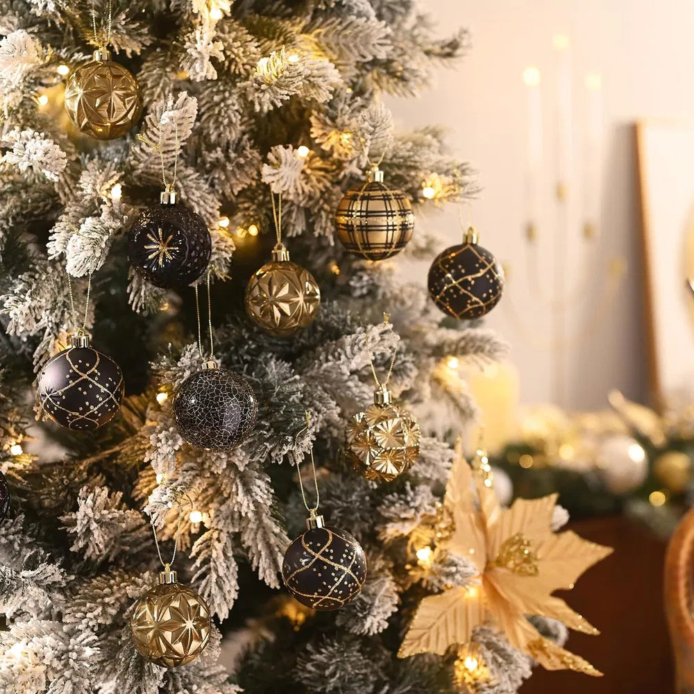 Shatterproof Christmas Tree Ornaments - 16 Count Luxury Decor