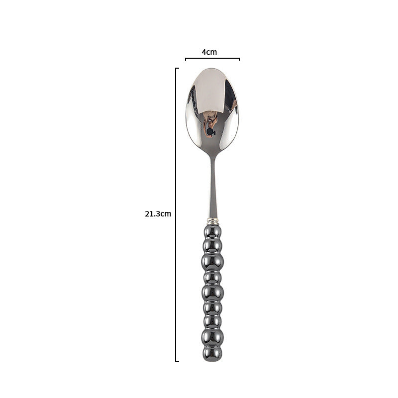 Ceramic Pearl Handle Cutlery Set - Spoon Fork Knife Household Dinnerware