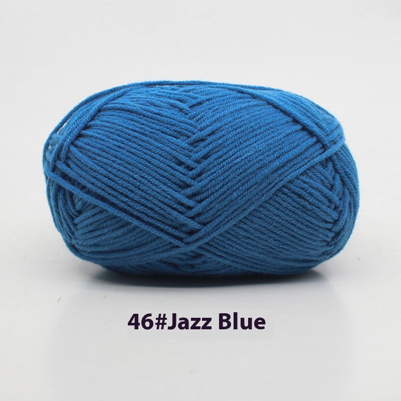 Four-Strand Milk Cotton Crochet Yarn Balls for Craft Projects - Multiple Colors