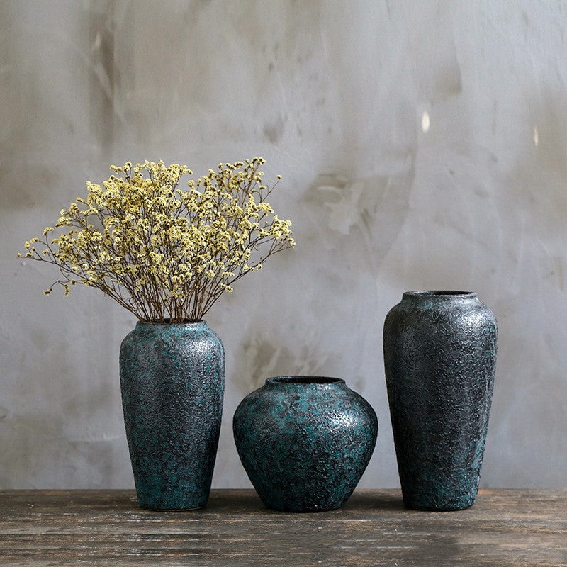 Handmade Ceramic Flower Pot - Large Stoneware Garden Vase with Glazed Finish