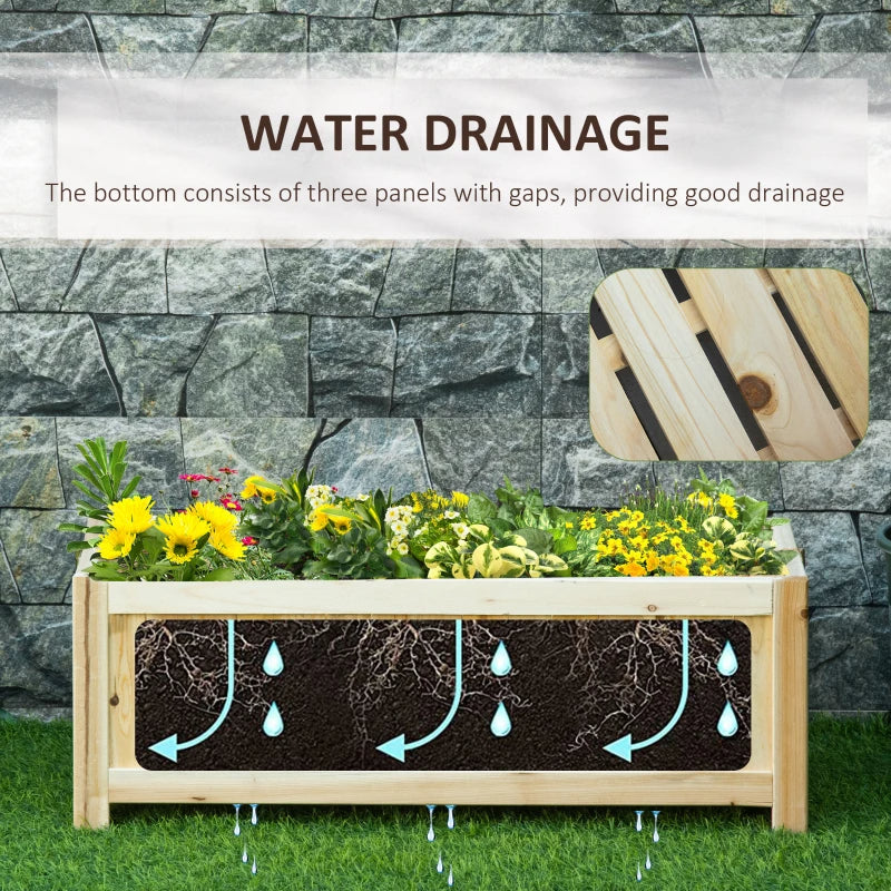 Foldable Wooden Garden Bed - Portable Herb and Vegetable Planter with Drainage
