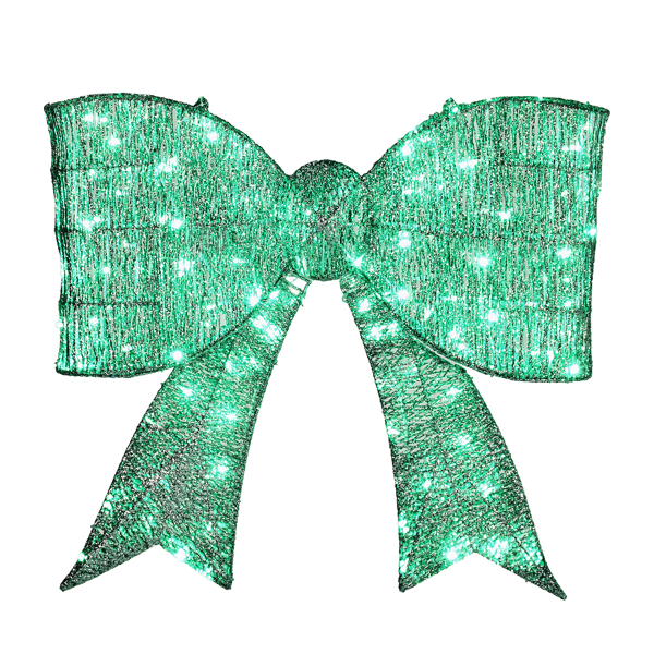 Giant Pre-Lit Outdoor Bowknot Christmas Decoration with 124 LEDs - Green