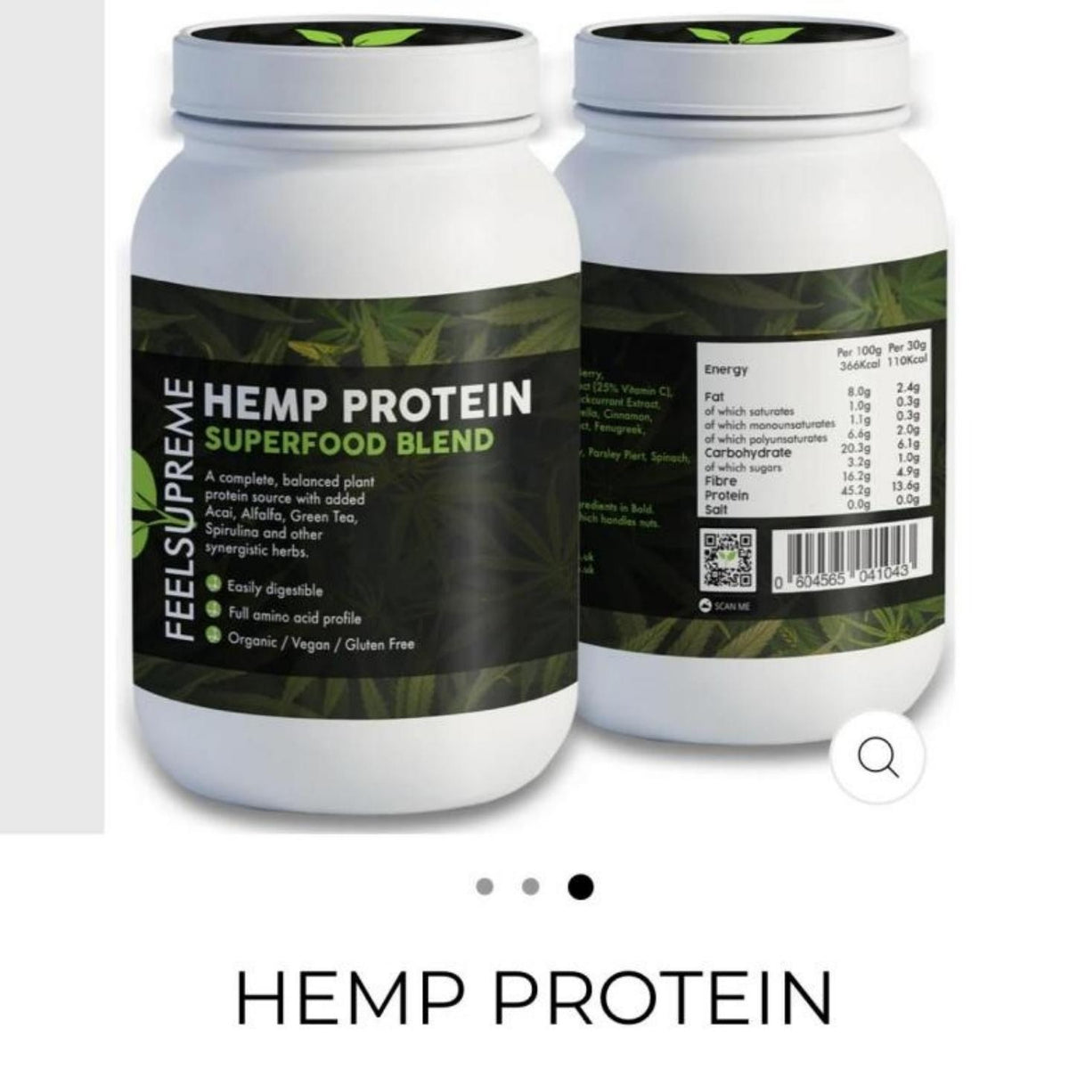 Hemp Protein Powder 1 Pound - Natural Plant-Based Nutrition Supplement