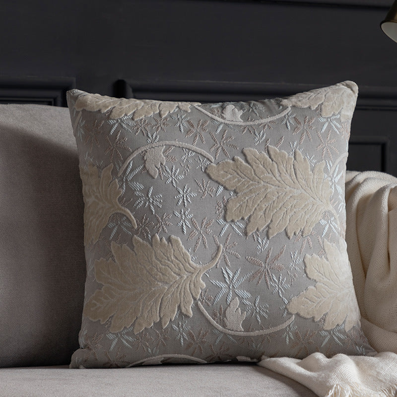 Jacquard Cut-Pile Throw Pillow Cover Sofa Backrest Cushion Home Decor