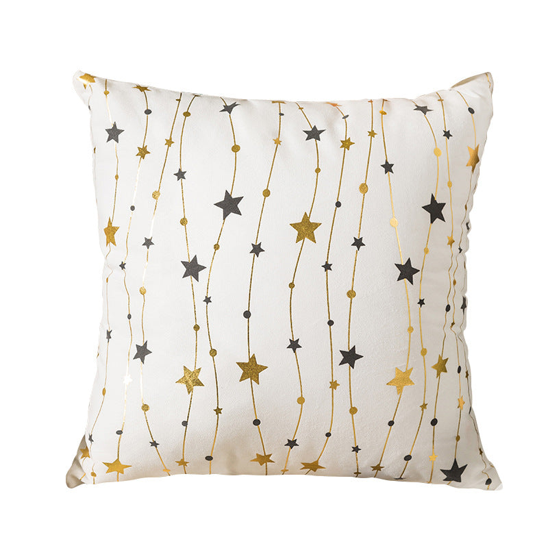 Christmas Pillow Cover Nordic Gilding Letters 45x45cm Holiday Decor