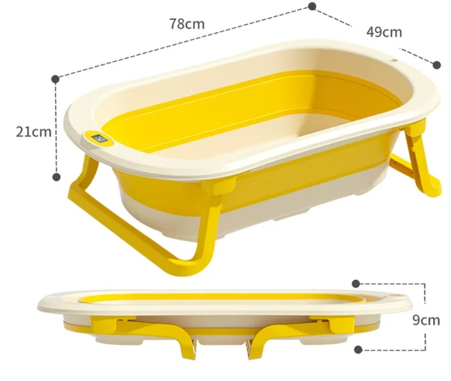 Temperature-Sensing Baby Bathtub with Foldable Design for Children 0-8 Years