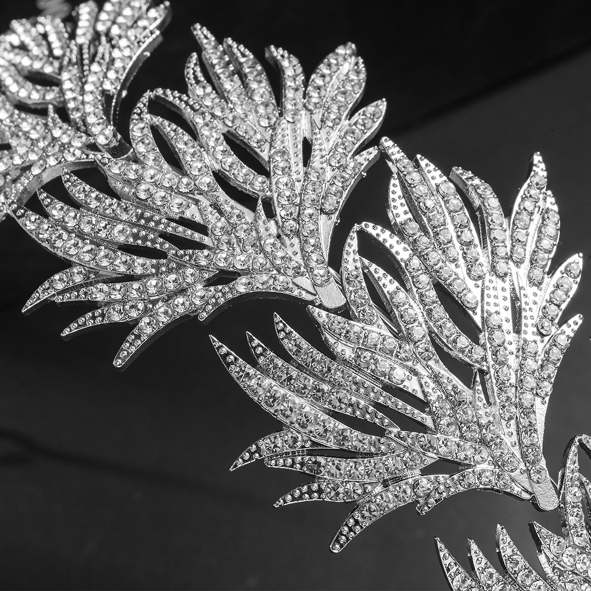 Palace Wedding Crown Headpiece - White Crystal