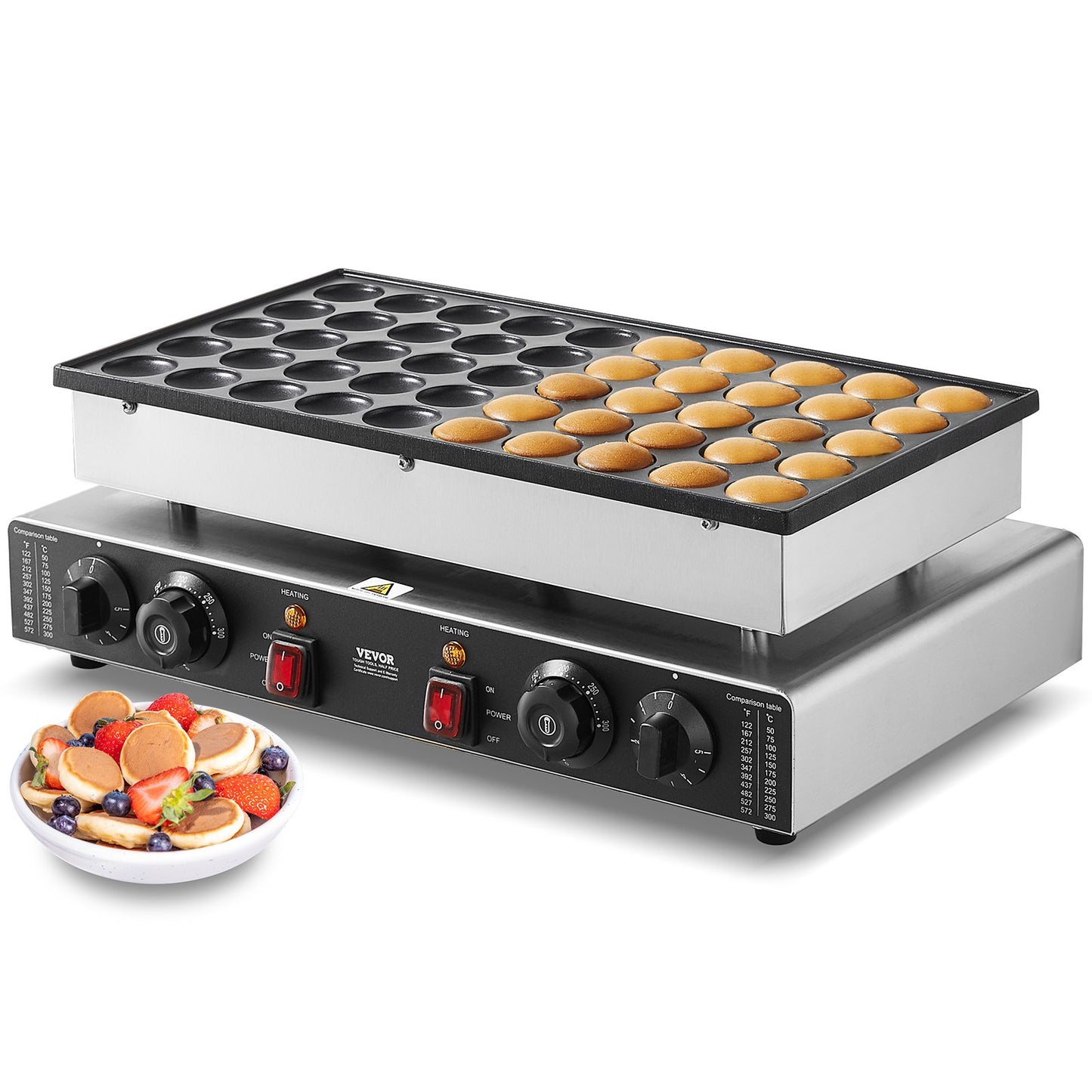 50PCS Mini Dutch Pancake Maker Commercial Dorayaki Baker 1700W - Kitchen Appliance