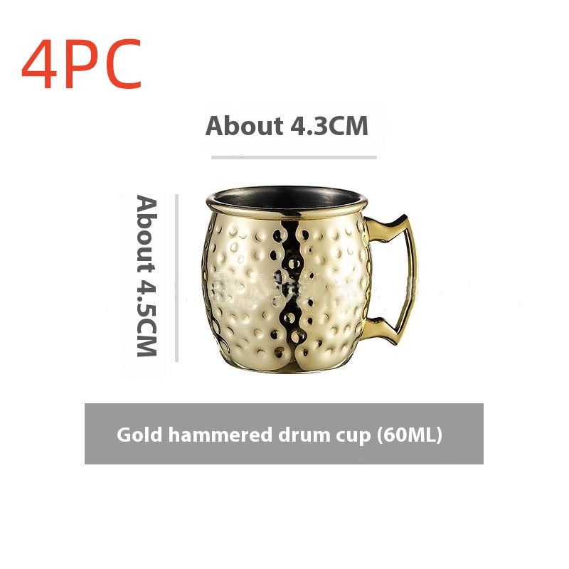 Stainless Steel Moscow Mule Cup Set - Copper Plated Drinkware for Bar & Home