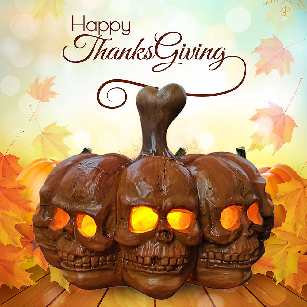 Halloween Skull Pumpkin Lantern - Portable Horror Decoration for Parties