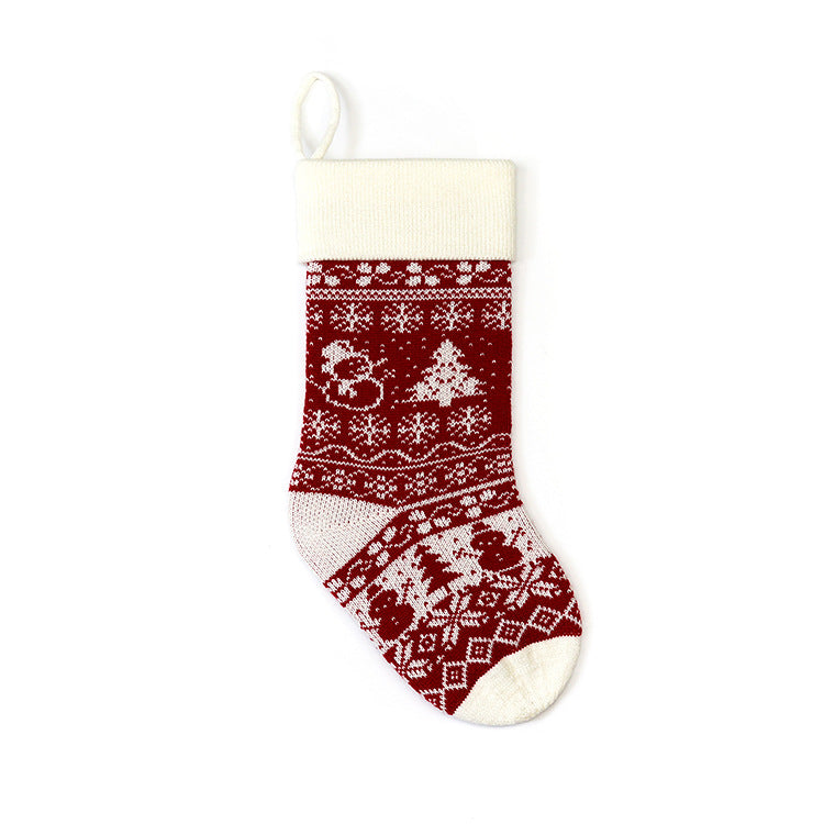 Christmas Gift Bag with Jacquard Yarn Decorative Holiday Holder