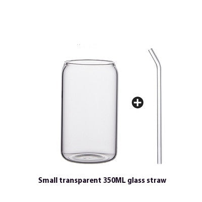 Transparent Borosilicate Glass Cup with Lid & Straw - Modern Drinkware