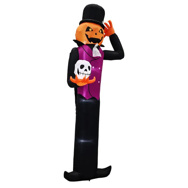 12FT Giant Halloween Inflatable Pumpkin Man with LED Lights