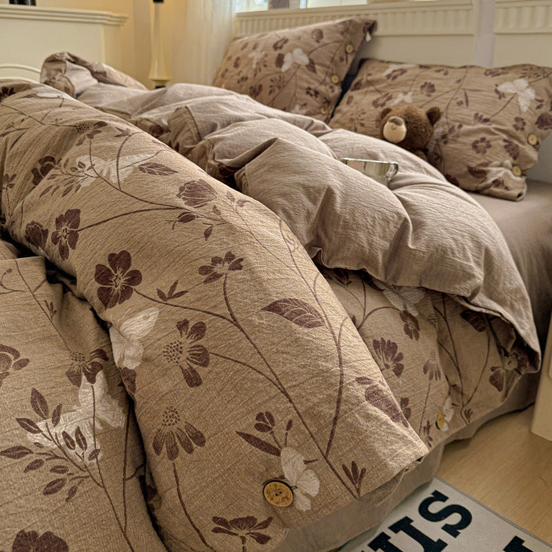 Thickened Cotton-Linen Bedding Set - Multiple Sizes & Styles